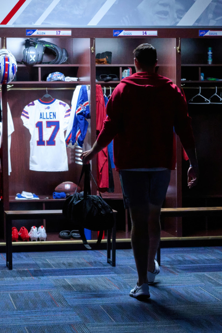 Josh Allen in the Locker Room